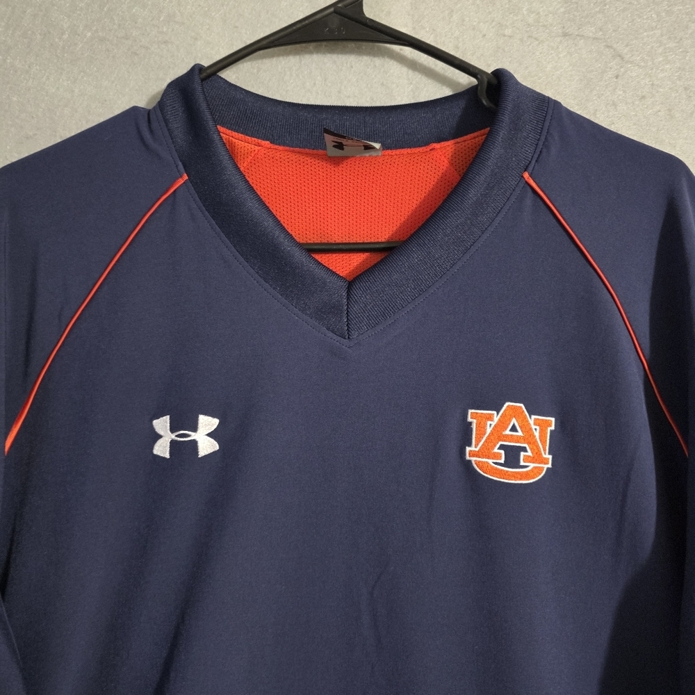 Under Armour Mens Auburn Tigers V Neck Long Sleeve Pullover Windbreaker Size M - Picture 5 of 12